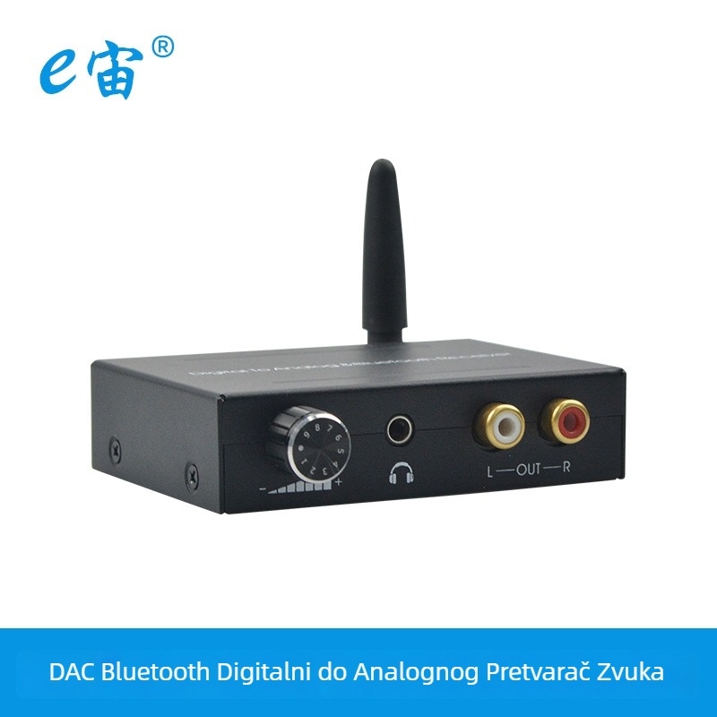 Bluetooth DAC pretvarač s optičkim i koaksijalnim digitalnim ulazima, analogni izlazi: 2× RCA i 3,5 mm