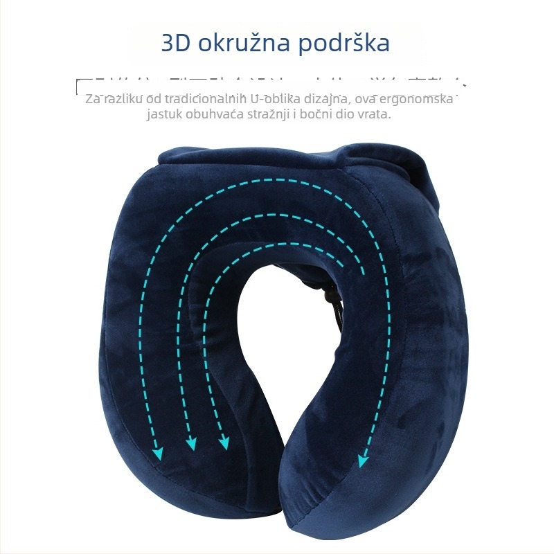 U-oblik jastuk za putovanje s Memory Cotton punjenjem i Memory Cotton navlakom, za odrasle, težina do 1 kg