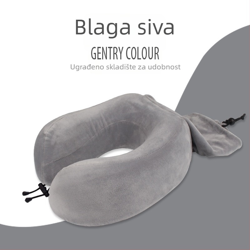 U-oblik jastuk za putovanje s Memory Cotton punjenjem i Memory Cotton navlakom, za odrasle, težina do 1 kg