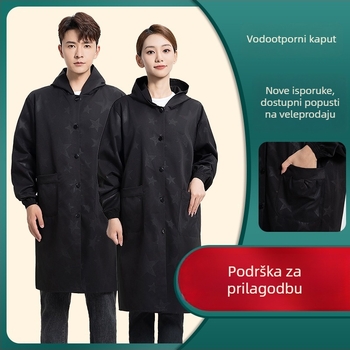 Vodootporni radni smock s kapuljom - dugi rukavi, poliester tkanina, poliester podstava, za četiri sezone
