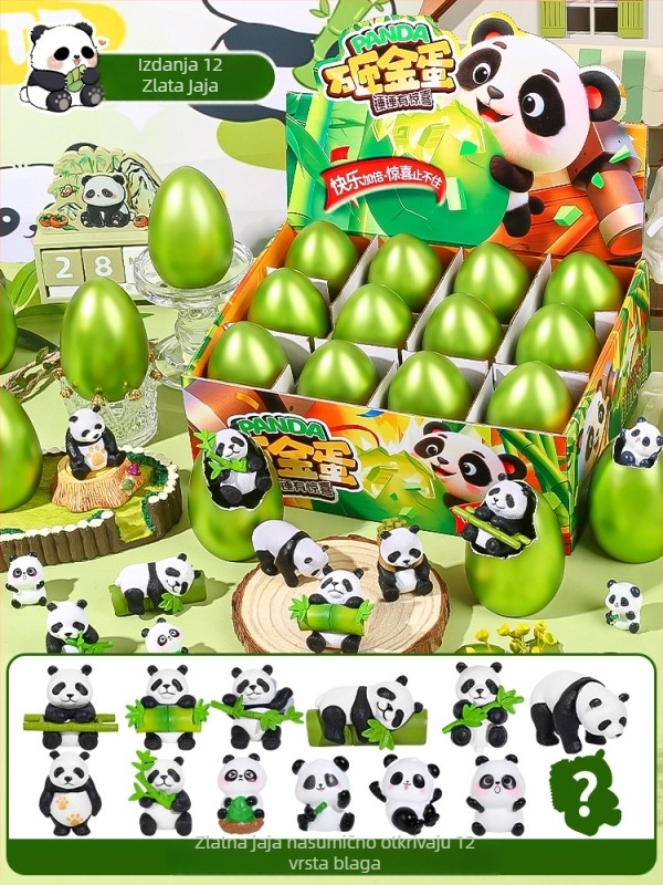 Xin dong Panda Blind Box – Interaktivna plastična igračka s zlatim jajetom, edukativni razvoj, roditeljsko-djeca interakcija, za djecu 7–14 godina