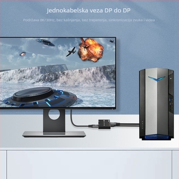 Southern Emperor MST dvodijelni DP–HDMI/DP splitter, 4K60Hz, DP ulaz, model T0202