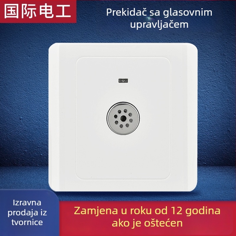 86-tip glasovni prekidač za hodnik s zakašnjenjem od 60 s, panel zvukovno-svjetlosne kontrole, LED ušteda energije, napon do 440V, za unutarnju dekoraciju