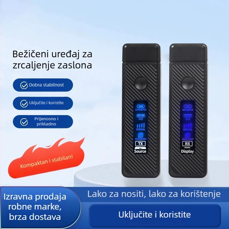 HDMI bežični projektor za zaslon - 1080p60, domet 60 m, daljinsko buđenje, upravljanje napajanjem