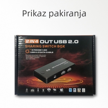 USB 2.0 dijeljeni uređaj: 2 ulaza - 4 izlaza, dijeljenje pisača između 2 računala
