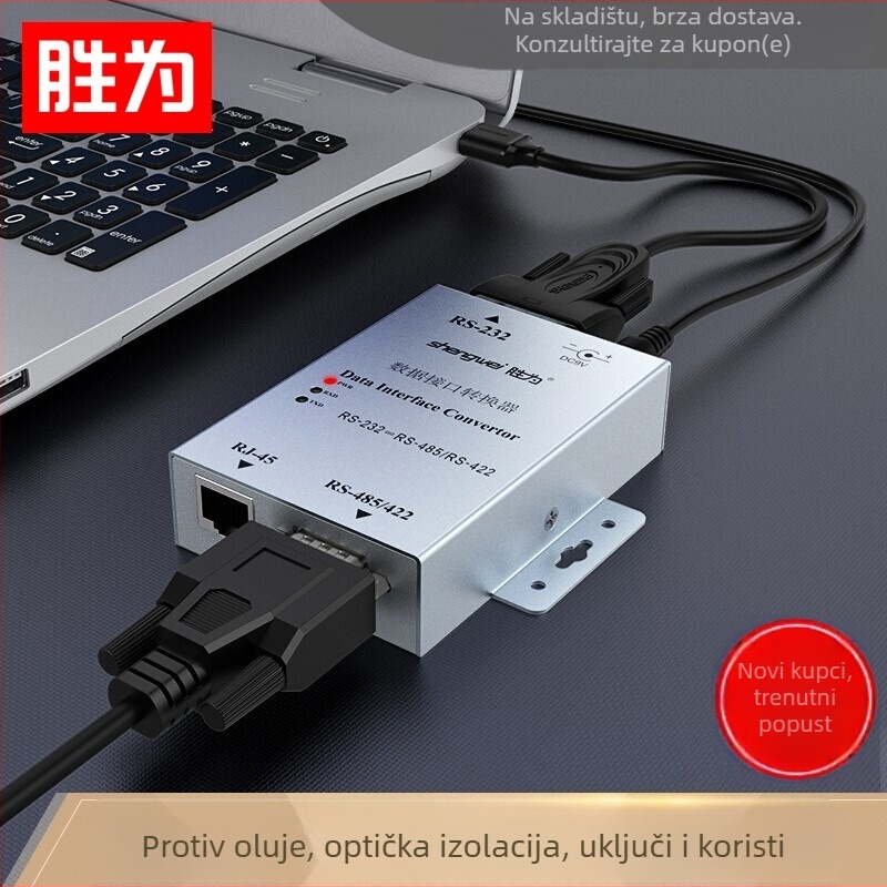 Win DCP-3202 Dvostrani pretvarač protokola RS232 u RS485/RS422 s optičkom izolacijom i zaštitom od udara, asinhroni poludupleks/dupleks.