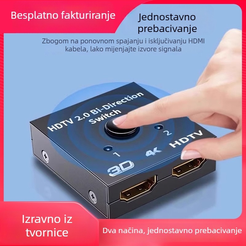 HDMI prekidač 2x1, 1080p, za TV i set-top box