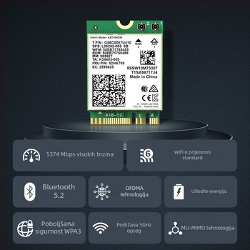 EDUP EP-AX210 bežična mrežna kartica, 3000 Mbps, PCI sučelje, 802.11g/b/n