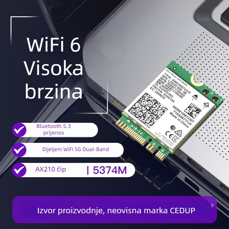 EDUP EP-AX210 bežična mrežna kartica, 3000 Mbps, PCI sučelje, 802.11g/b/n