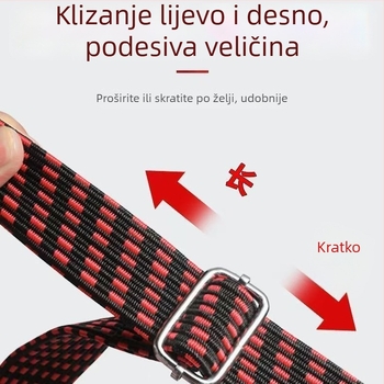 Elastična vezna traka s kukama za prtljagu i nosač motocikla, jezgro od lateksa + polipropilen, vanjska uporaba, podesiva.