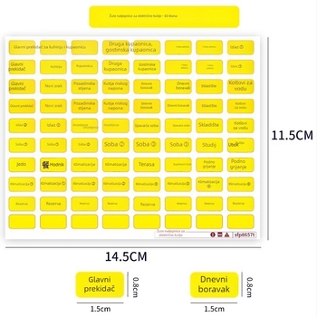 Identifikacijska naljepnica za kutiju brojila — za glavni prekidač i utičnice, plastična, moderni minimalistički stil, za komercijalne i kućne prostore