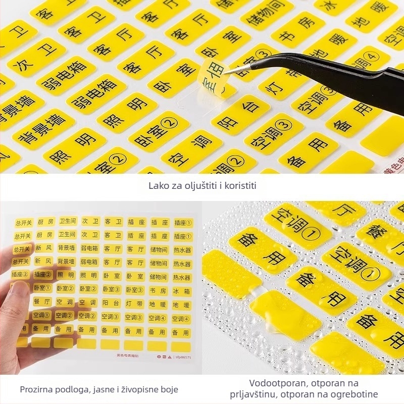 Identifikacijska naljepnica za kutiju brojila — za glavni prekidač i utičnice, plastična, moderni minimalistički stil, za komercijalne i kućne prostore