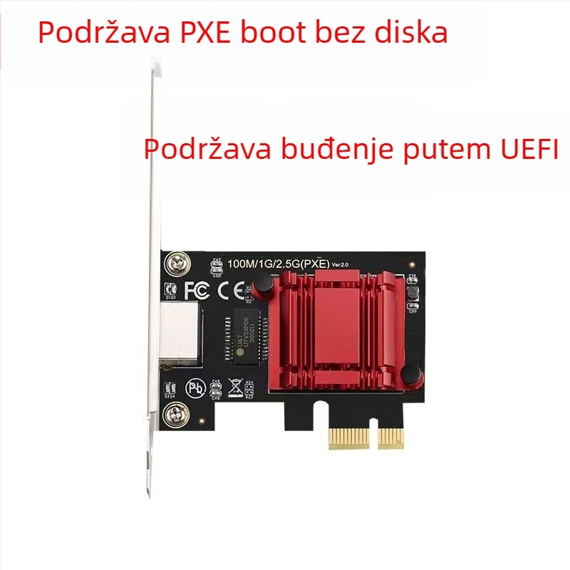 2,5G PCIe Ethernet mrežna kartica RTL8125B, PXE bez diska, PCIe x1