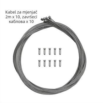 Set kočničnih kablova za planinski bicikl s krajnjim kapicama, 10-dijelni komplet za kabel kočnica i mjenjača, mehaničko kočenje, model 03