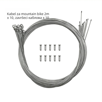 Set kočničnih kablova za planinski bicikl s krajnjim kapicama, 10-dijelni komplet za kabel kočnica i mjenjača, mehaničko kočenje, model 03