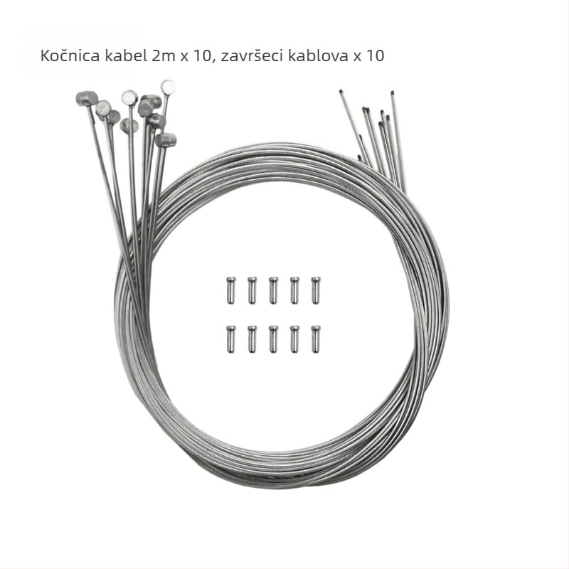 Set kočničnih kablova za planinski bicikl s krajnjim kapicama, 10-dijelni komplet za kabel kočnica i mjenjača, mehaničko kočenje, model 03