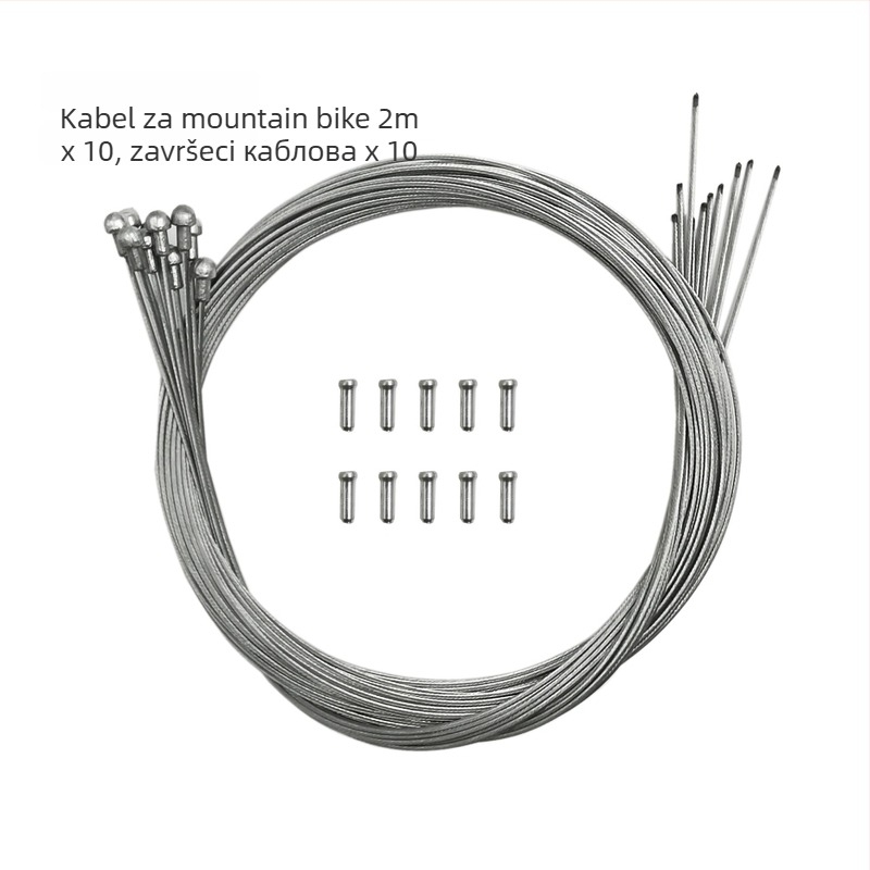 Set kočničnih kablova za planinski bicikl s krajnjim kapicama, 10-dijelni komplet za kabel kočnica i mjenjača, mehaničko kočenje, model 03