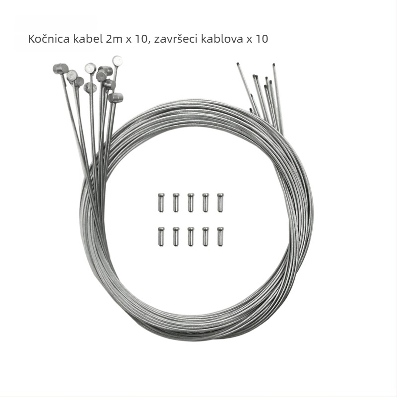 Set kočničnih kablova za planinski bicikl s krajnjim kapicama, 10-dijelni komplet za kabel kočnica i mjenjača, mehaničko kočenje, model 03