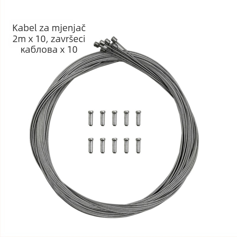 Set kočničnih kablova za planinski bicikl s krajnjim kapicama, 10-dijelni komplet za kabel kočnica i mjenjača, mehaničko kočenje, model 03