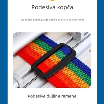 Pojas za prtljagu s križnim dizajnom pakiranja – najlon, fiksni, proširivi, zavezivanje, prugasti uzorak, gradski minimalistički stil, dodaci za prtljagu