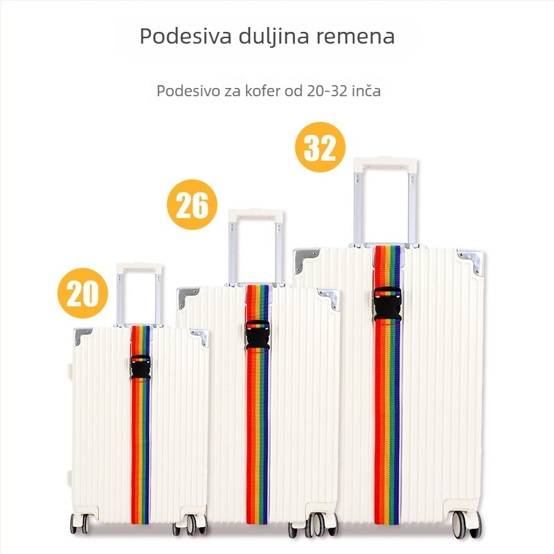 Pojas za prtljagu s križnim dizajnom pakiranja – najlon, fiksni, proširivi, zavezivanje, prugasti uzorak, gradski minimalistički stil, dodaci za prtljagu
