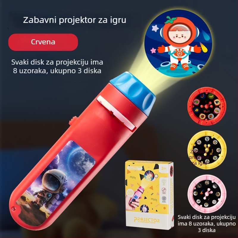 LED projektor-fenjer za djecu – edukativna priča sa zvukom i svjetlom, za dob 4-6 godina, plastična konstrukcija