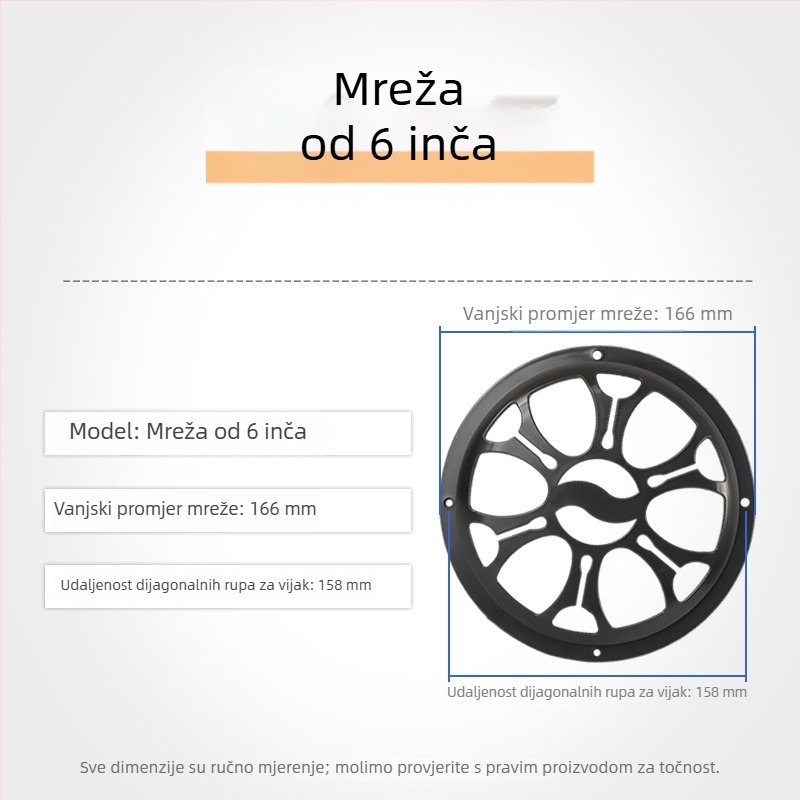 Poklopac mrežaste zvučnika s ukrasnim krugom za zaštitu subwoofera – audio dodaci
