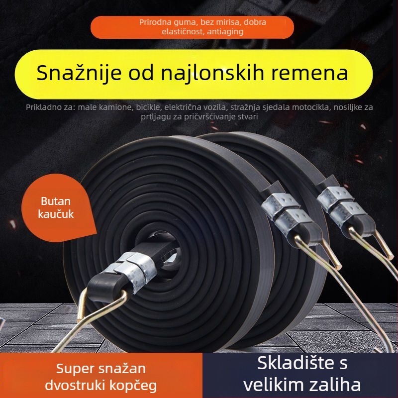 Elastična gumena traka s dvostrukom kopčom, marka Friendly, za motocikle, električne bicikle, prtljažnike i prtljagu