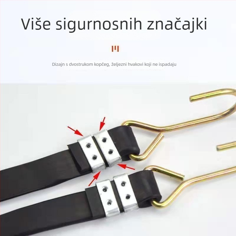 Elastična gumena traka s dvostrukom kopčom, marka Friendly, za motocikle, električne bicikle, prtljažnike i prtljagu