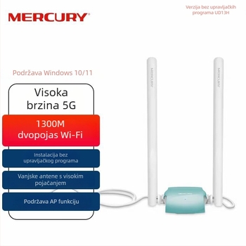 Mercury Ud13H USB bežični gigabitni mrežni adapter (Dual-Band, bez drajvera, 10/100/1000 Mbps)