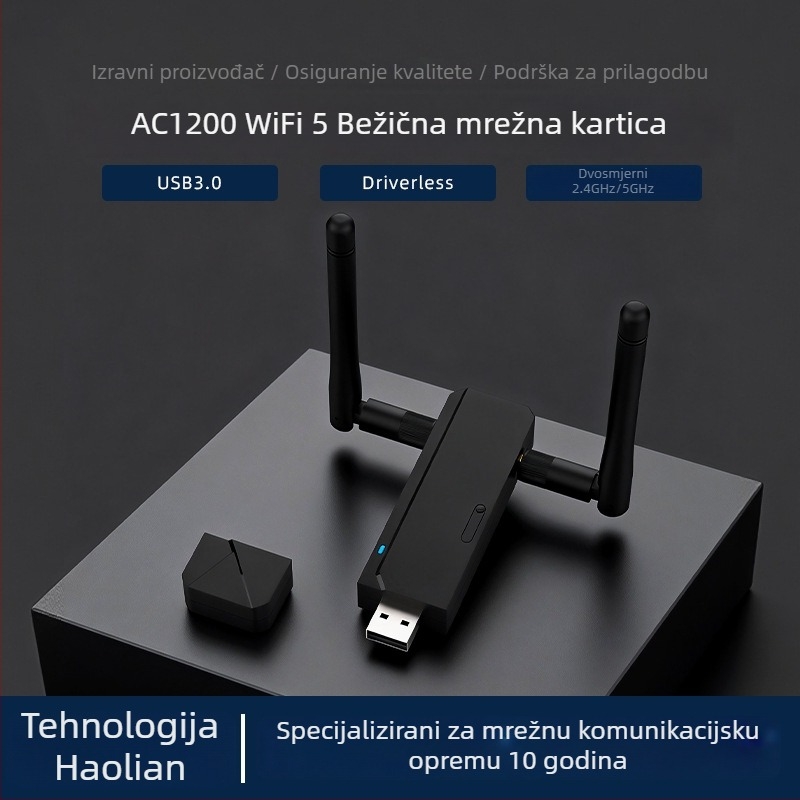 Hotconn 5661R USB Wi‑Fi 6 dvopojasni bežični mrežni adapter za stolno računalo