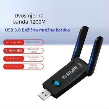 USB bežična mrežna kartica dvopojasna, 1300 Mbps, 2.4/5 GHz, IEEE 802.11b/g/n, Model 1202