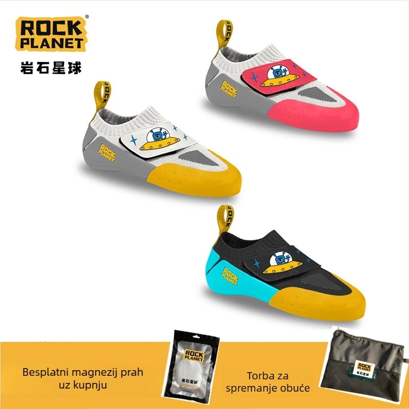 Dječje cipele za penjanje s Velcro zatvaračem, prozračne, protuklizna gumena potplat za stijene.