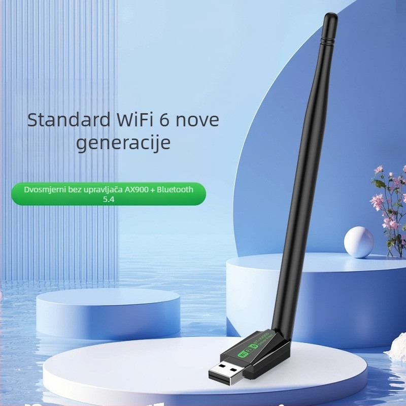 AX900 USB WiFi 6 bez vozača, poboljšano izdanje, sa jednom antenom, 600 Mbps, za prijenosna računala