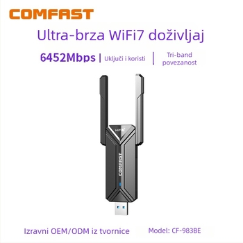 CF-983BE Bežični USB adapter s Wi-Fi 7, 6500 Mbps, IEEE 802.11BE, pojasevi 2.4/5.8/6 GHz