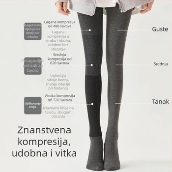 Pamukaste legice s flis podstavom i mikro-pritiskom, podižu stražnjicu, za jesen-zimu, punog kroja