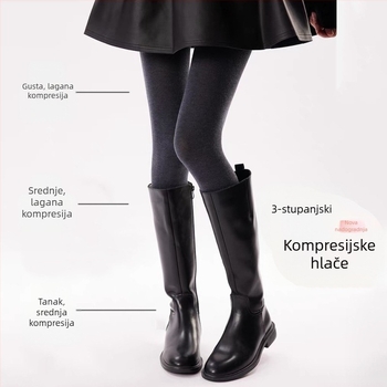 Pamukaste legice s flis podstavom i mikro-pritiskom, podižu stražnjicu, za jesen-zimu, punog kroja