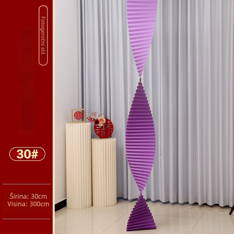 Dekor svadbene scene – origami valoviti papir za stropno/pozadinsko okruženje; Langxin; Materijal: papir; Stil: 3882421; Dodatak za uređenje dvorane