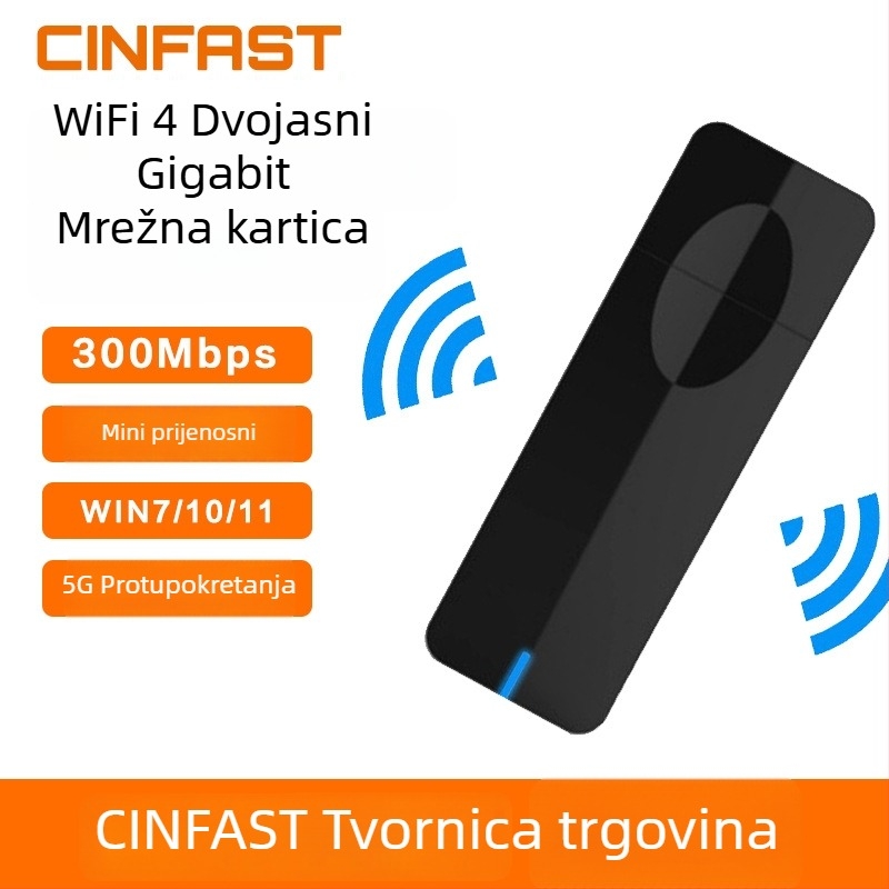 CIN-FAST X-300H USB Bežična mrežna kartica 300Mbps Dual‑band 2.4/5.8GHz IEEE 802.11b/g/n