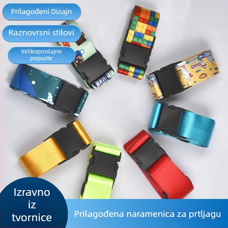 Remen za prtljagu s križnim dizajnom i ojačanom konstrukcijom, poliester, marka ctzd, prilagodljiv