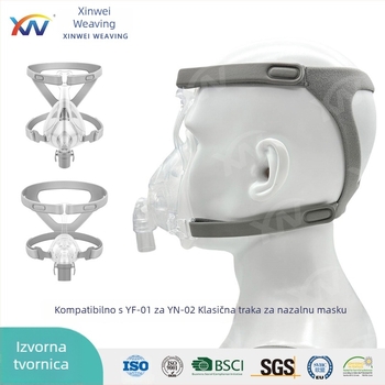 Xinwei CPAP traka za glavu za neinvazivni ventilator, četverostruki podesivi kaiš, materijal najlon i pamuk, kompatibilan s maskom za usta i nos YF-01YN-02