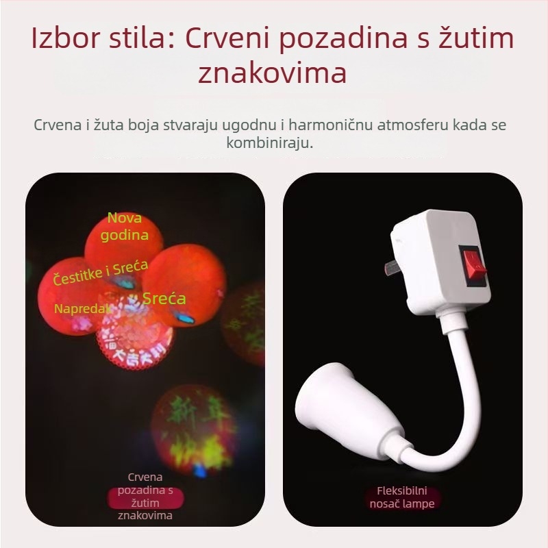 LED žarulja sa sedam boja koja se mijenja za posebne efekte, 220V, plastično kućište, PC sjenilo, napajanje iz utičnice, bez regulatora svjetla