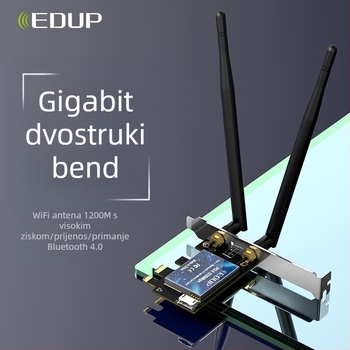 EDUP EP-9620 PCI bežični mrežni adapter — 1200 Mbps, Dvobandni 2,4/5,8 GHz, 802.11ac/b/g/n, PCI sučelje