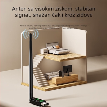 UK15 USB WiFi 6 mrežna kartica bez drajvera, 300 Mbps