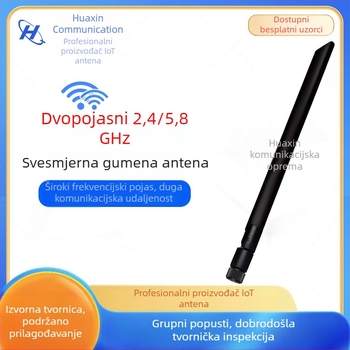 Dvostruko-pasmasta ljepilna štap antena za WiFi usmjerivač i mrežnu karticu, sklopiva, SMA muški unutarnji pin zlatno obloženo, SWR ≤ 1.5