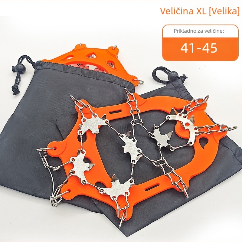 So Comfortable 19-člankane anti-slip kramponi za cipele, silikon i 201 nehrđajući čelik, za planinarenje, penjanje i zimski ribolov