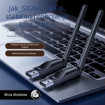 USB WiFi 6 adapter bez upravljačkog programa za stolno računalo i prijenosno računalo – 600 Mbps, 5 GHz