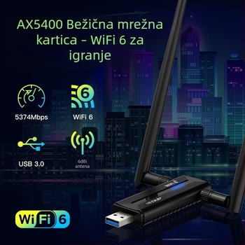 EDUP EP-AX1671 USB bežični mrežni adapter, 6GHz, 5400 Mbps, dvije 6 dBi antene