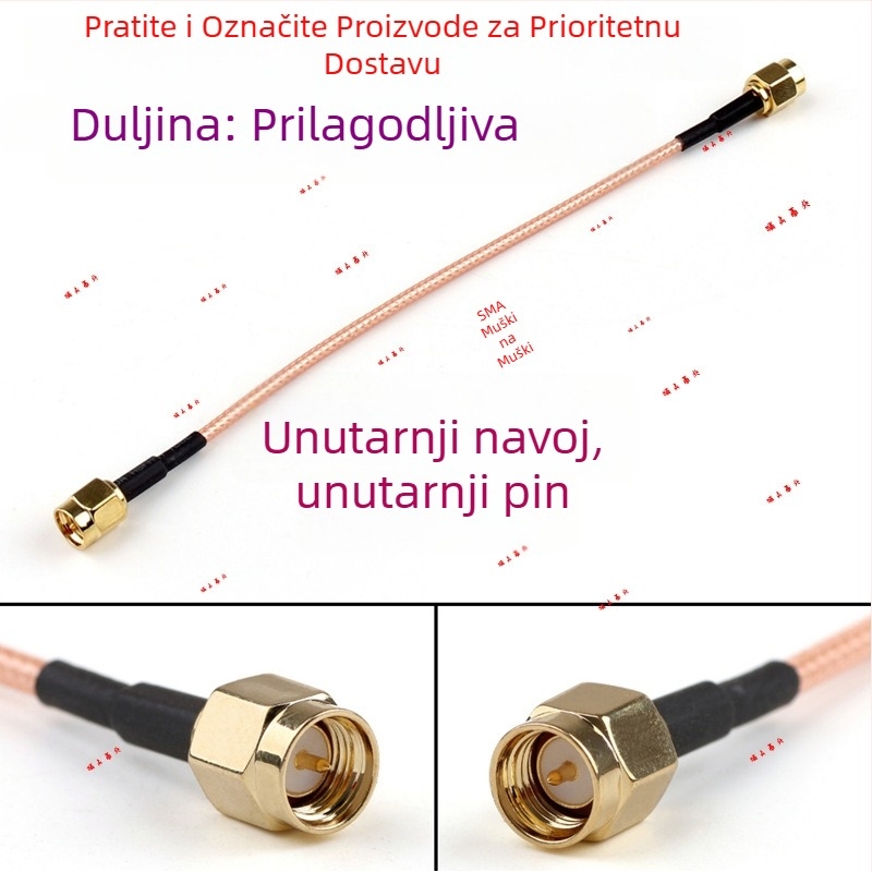 SMA-J muški na muški RF/GSM/GPRS/Wi-Fi/Bluetooth produžna antena s RG316 koaksijalnim kabelom