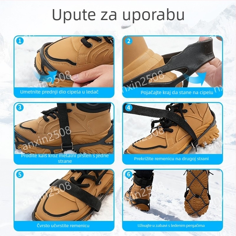 Protizklizni klamponi za cipele za led i snijeg, visokotlačni hvat, TPES materijal